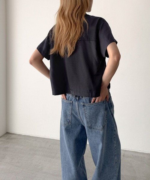 CANAL JEAN（キャナルジーン）の「El mar　テンセル開襟シャツ（シャツ/ブラウス・レディース・クリーム/ネイビー/ホワイト・ONE SIZE）」の7枚目の写真