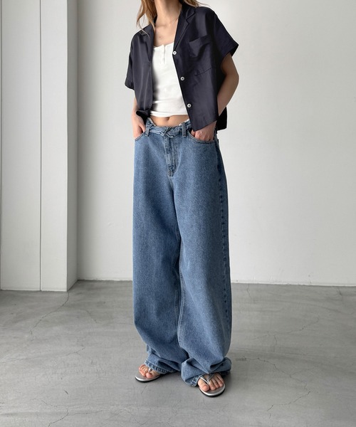 CANAL JEAN（キャナルジーン）の「El mar　テンセル開襟シャツ（シャツ/ブラウス・レディース・クリーム/ネイビー/ホワイト・ONE SIZE）」の8枚目の写真
