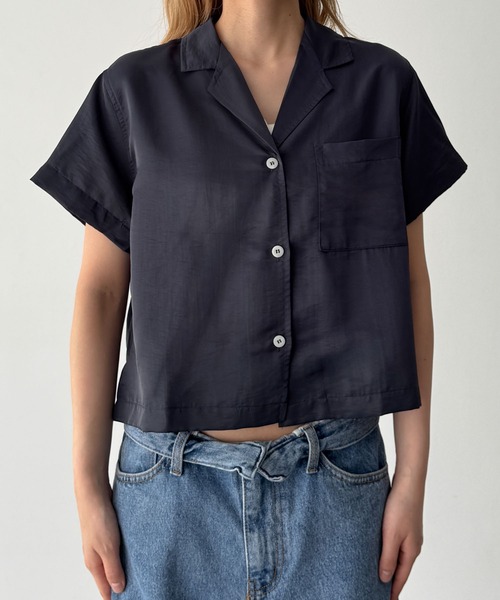 CANAL JEAN（キャナルジーン）の「El mar　テンセル開襟シャツ（シャツ/ブラウス・レディース・クリーム/ネイビー/ホワイト・ONE SIZE）」の12枚目の写真