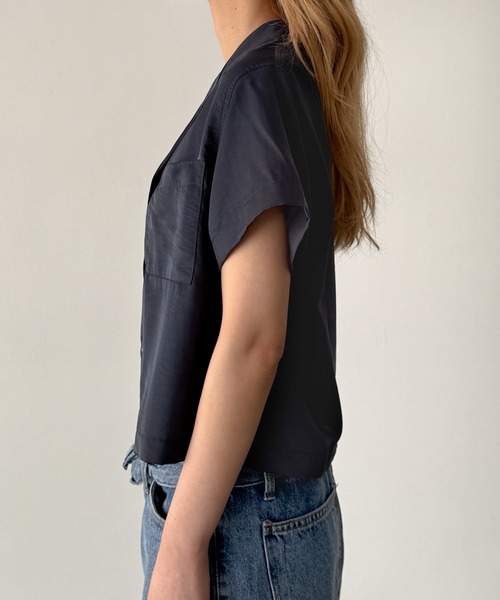 CANAL JEAN（キャナルジーン）の「El mar　テンセル開襟シャツ（シャツ/ブラウス・レディース・クリーム/ネイビー/ホワイト・ONE SIZE）」の13枚目の写真