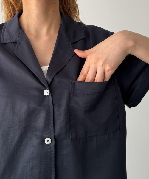 CANAL JEAN（キャナルジーン）の「El mar　テンセル開襟シャツ（シャツ/ブラウス・レディース・クリーム/ネイビー/ホワイト・ONE SIZE）」の15枚目の写真