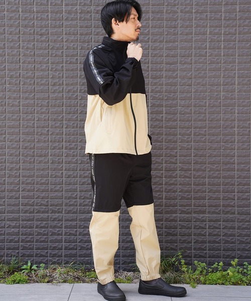 LUXE/R GOLF（ラグジュ ゴルフ）の「(RM)【LUXE/R GOLF】2レイヤー バイカラー ブルゾン+パンツ[肘・膝部分取り外し可能]（ナイロンジャケット・メンズ・ブラック×ベージュ/ブラック×グレー・L/M）」の5枚目の写真