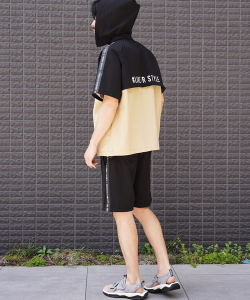 LUXE/R GOLF（ラグジュ ゴルフ）の「(RM)【LUXE/R GOLF】2レイヤー バイカラー ブルゾン+パンツ[肘・膝部分取り外し可能]（ナイロンジャケット・メンズ・ブラック×ベージュ/ブラック×グレー・L/M）」の15枚目の写真