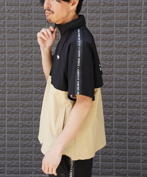 LUXE/R GOLF（ラグジュ ゴルフ）の「(RM)【LUXE/R GOLF】2レイヤー バイカラー ブルゾン+パンツ[肘・膝部分取り外し可能]（ナイロンジャケット・メンズ・ブラック×ベージュ/ブラック×グレー・L/M）」の18枚目の写真