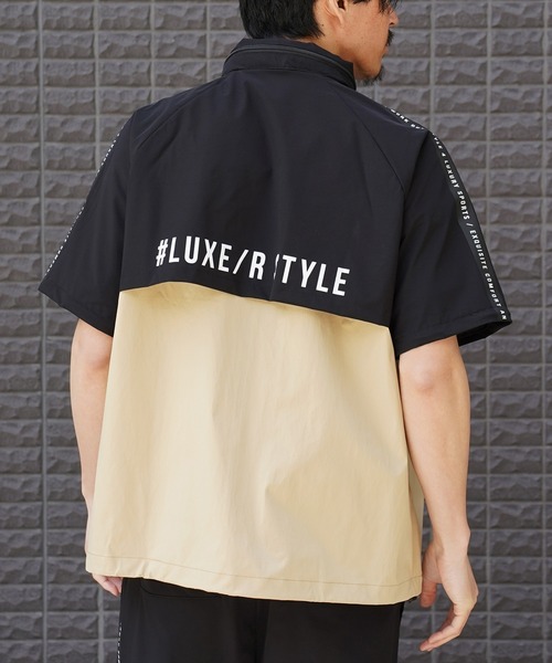 LUXE/R GOLF（ラグジュ ゴルフ）の「(RM)【LUXE/R GOLF】2レイヤー バイカラー ブルゾン+パンツ[肘・膝部分取り外し可能]（ナイロンジャケット・メンズ・ブラック×ベージュ/ブラック×グレー・L/M）」の19枚目の写真