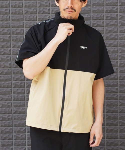 LUXE/R GOLF（ラグジュ ゴルフ）の「(RM)【LUXE/R GOLF】2レイヤー バイカラー ブルゾン+パンツ[肘・膝部分取り外し可能]（ナイロンジャケット・メンズ・ブラック×ベージュ/ブラック×グレー・L/M）」の17枚目の写真