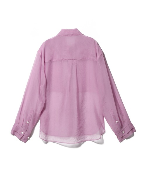 ESTNATION(エストネーション)の「ESTNATION / シアーヨーク ビッグシャツ(シャツ/ブラウス・レディース・ブラック/ピンク/キャメル・36/38)」の4枚目の写真