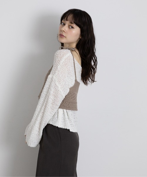 Lunea（ルネア）の「リボンニットビスチェ（その他トップス・レディース・グレー/ブラウン/ホワイト/ベージュ/ブラック・FREE）」の17枚目の写真