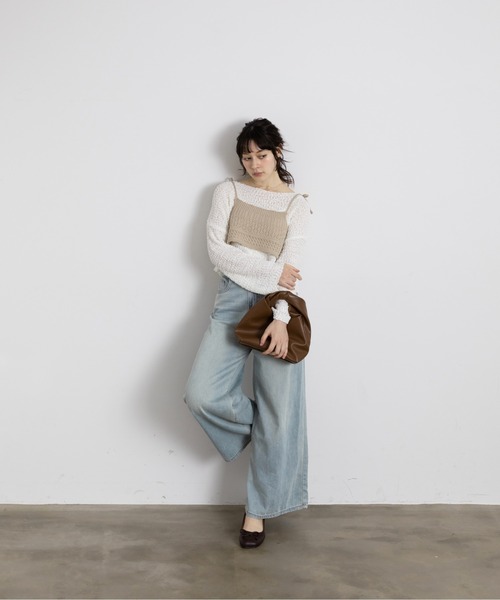 Lunea（ルネア）の「リボンニットビスチェ（その他トップス・レディース・グレー/ブラウン/ホワイト/ベージュ/ブラック・FREE）」の21枚目の写真