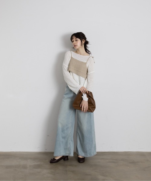 Lunea（ルネア）の「リボンニットビスチェ（その他トップス・レディース・グレー/ブラウン/ホワイト/ベージュ/ブラック・FREE）」の22枚目の写真