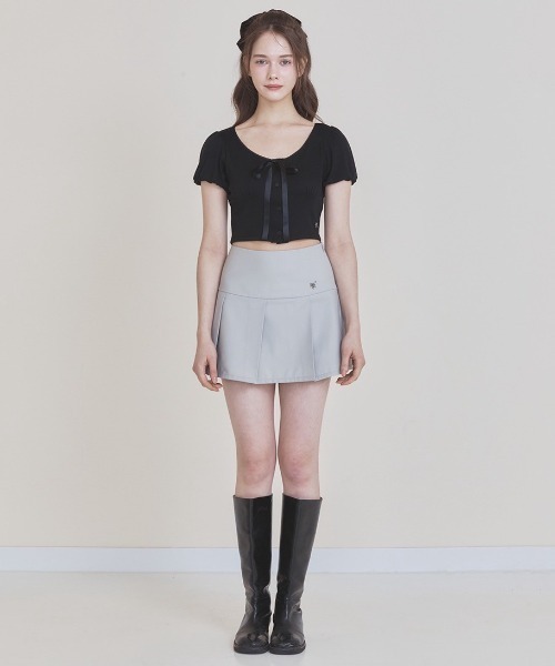 NOT YOUR ROSE(ノットユアローズ)の「【NOTYOURROSE】Angel top / 【ノットユアローズ】半袖カーディガン(カーディガン/ボレロ・レディース・アイボリー/ブラック・ONE SIZE)」の15枚目の写真