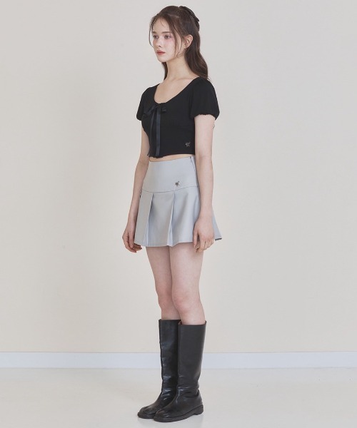 NOT YOUR ROSE(ノットユアローズ)の「【NOTYOURROSE】Angel top / 【ノットユアローズ】半袖カーディガン(カーディガン/ボレロ・レディース・アイボリー/ブラック・ONE SIZE)」の16枚目の写真