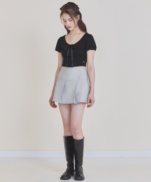 NOT YOUR ROSE(ノットユアローズ)の「【NOTYOURROSE】Angel top / 【ノットユアローズ】半袖カーディガン(カーディガン/ボレロ・レディース・アイボリー/ブラック・ONE SIZE)」の14枚目の写真