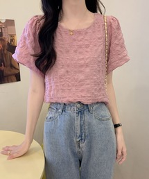 L LABEL（エルラベル）の「ぽこぽこジャカードTシャツ（Tシャツ/カットソー）」