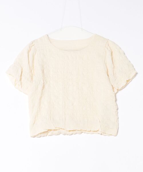L LABEL（エルラベル）の「ぽこぽこジャカードTシャツ（Tシャツ/カットソー・レディース・グリーン/ピンク/オフホワイト・FREE）」の20枚目の写真