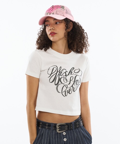 Tシャツ・カットソー [EMIS] 25HS HEART RHINESTONE T-SHIRT emis】25HS新作☆HEART RHINESTONE T-SHIRT (EMIS/Tシャツ