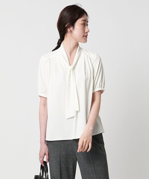 新品 UNITED ARROWS ボウタイ ショートスリーブ ブラウス ボウタイ ショートスリーブ ブラウス（シャツ/ブラウス