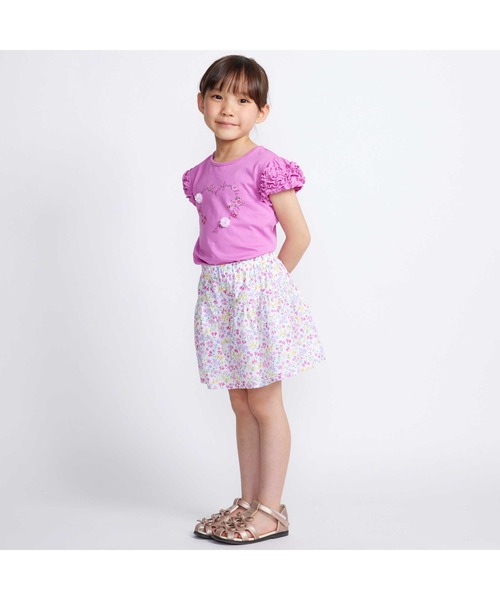BeBe（ベベ）の「【お揃い】シャンドゥフルールプリントローンキュロットパンツ(90~150cm)（その他パンツ・キッズ・イエロー系その他/ピンク系その他・140cm/110cm/130cm/120cm/150cm）」の18枚目の写真