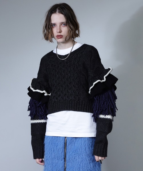 mici ケーブルニット　ローズバッド セール】(mici)Decorative cable knit（ニット/セーター）｜ROSE