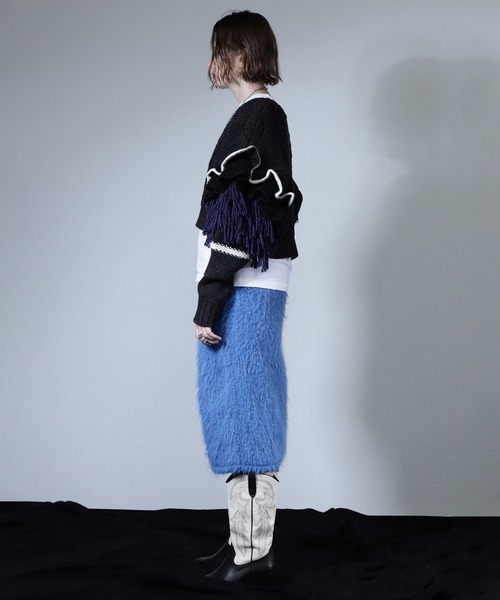 ROSE BUD(ローズバッド)の「(mici)Decorative cable knit(ニット/セーター・レディース・ピンク/グレー・ONE SIZE)」の4枚目の写真