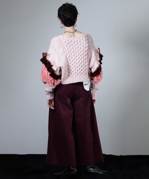 ROSE BUD(ローズバッド)の「(mici)Decorative cable knit(ニット/セーター・レディース・ピンク/グレー・ONE SIZE)」の13枚目の写真