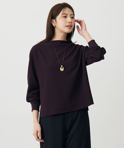 J.PRESS（ジェイプレス）の「ジョーゼットダンボール ボトルネック カットソー（Tシャツ/カットソー・レディース・パープル系/ライトグレー系/グレー系・F）」の3枚目の写真