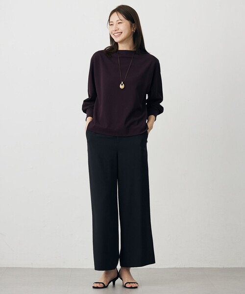 J.PRESS（ジェイプレス）の「ジョーゼットダンボール ボトルネック カットソー（Tシャツ/カットソー・レディース・パープル系/ライトグレー系/グレー系・F）」の4枚目の写真