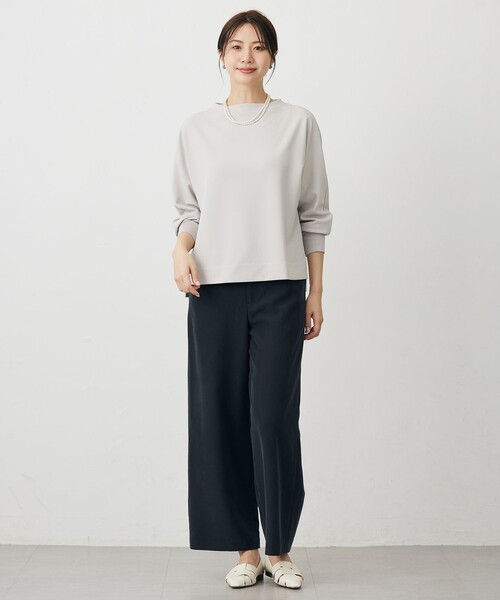 J.PRESS（ジェイプレス）の「ジョーゼットダンボール ボトルネック カットソー（Tシャツ/カットソー・レディース・パープル系/ライトグレー系/グレー系・F）」の6枚目の写真