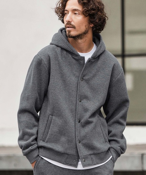 mpa3855-裏起毛スウェットボタンフライパーカー（パーカー）｜CAMBIO