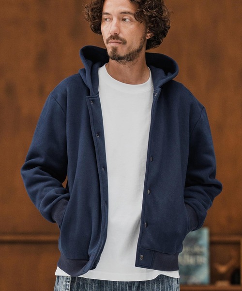 CAMBIO（カンビオ）の「mpa3855-裏起毛スウェットボタンフライパーカー（パーカー・メンズ・グレー/ブラック/オートミール/ネイビー・S/M/L）」の5枚目の写真