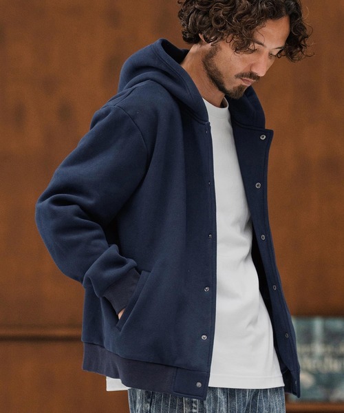 CAMBIO（カンビオ）の「mpa3855-裏起毛スウェットボタンフライパーカー（パーカー・メンズ・グレー/ブラック/オートミール/ネイビー・S/M/L）」の7枚目の写真