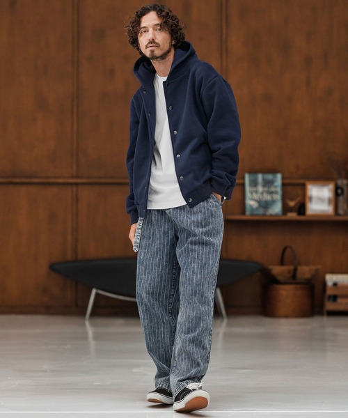 CAMBIO（カンビオ）の「mpa3855-裏起毛スウェットボタンフライパーカー（パーカー・メンズ・グレー/ブラック/オートミール/ネイビー・S/M/L）」の8枚目の写真