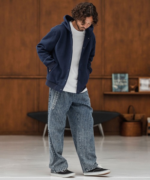 CAMBIO（カンビオ）の「mpa3855-裏起毛スウェットボタンフライパーカー（パーカー・メンズ・グレー/ブラック/オートミール/ネイビー・S/M/L）」の9枚目の写真