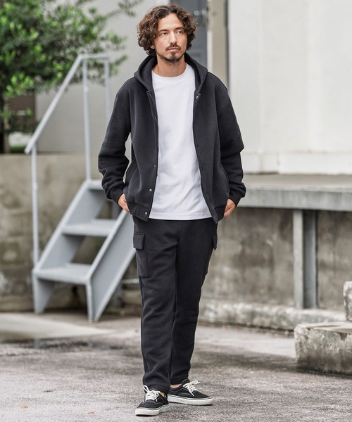 CAMBIO（カンビオ）の「mpa3855-裏起毛スウェットボタンフライパーカー（パーカー・メンズ・グレー/ブラック/オートミール/ネイビー・S/M/L）」の14枚目の写真