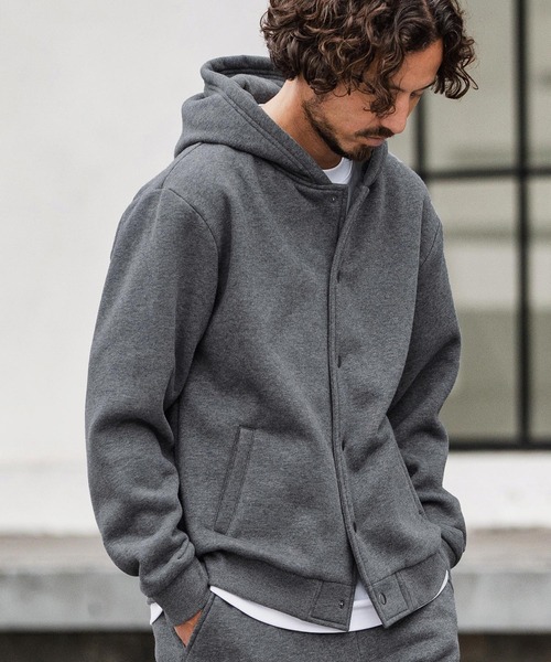 CAMBIO（カンビオ）の「mpa3855-裏起毛スウェットボタンフライパーカー（パーカー・メンズ・グレー/ブラック/オートミール/ネイビー・S/M/L）」の17枚目の写真