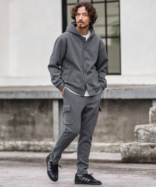 CAMBIO（カンビオ）の「mpa3855-裏起毛スウェットボタンフライパーカー（パーカー・メンズ・グレー/ブラック/オートミール/ネイビー・S/M/L）」の18枚目の写真