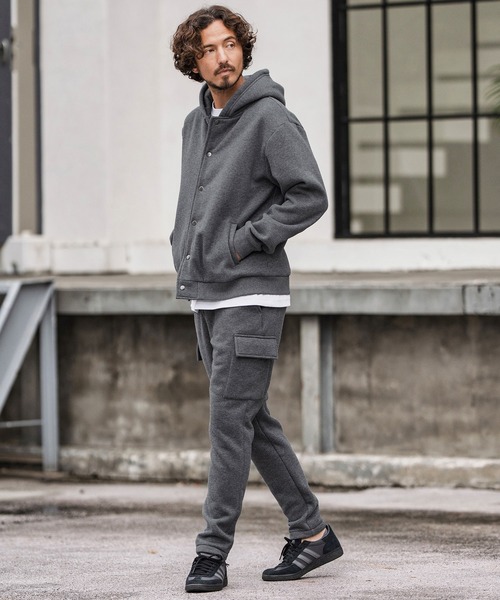 CAMBIO（カンビオ）の「mpa3855-裏起毛スウェットボタンフライパーカー（パーカー・メンズ・グレー/ブラック/オートミール/ネイビー・S/M/L）」の19枚目の写真