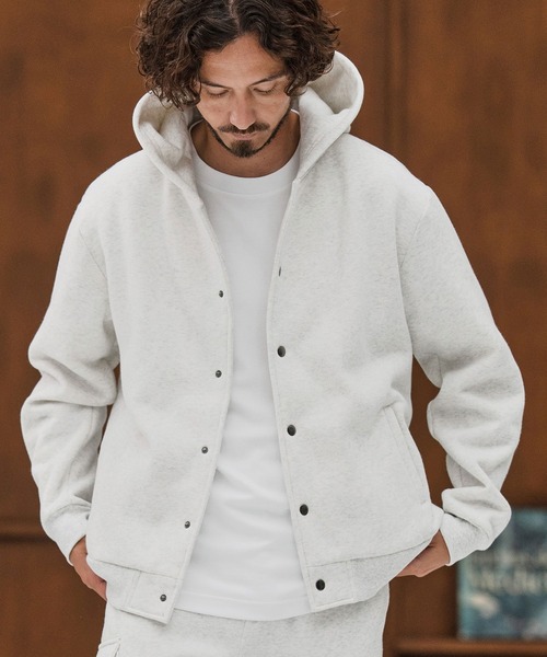 mpa3855-裏起毛スウェットボタンフライパーカー（パーカー）｜CAMBIO