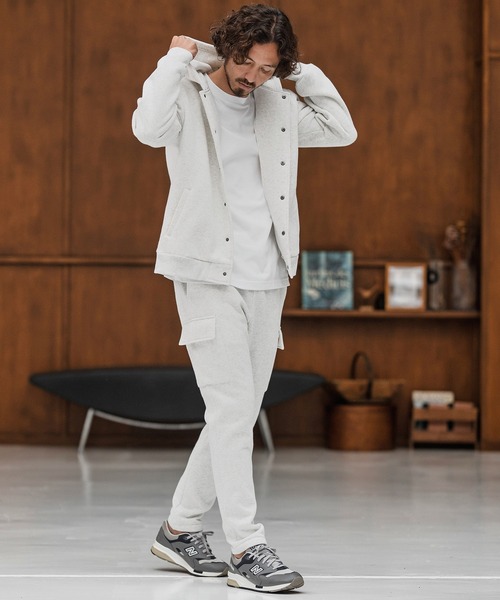 mpa3855-裏起毛スウェットボタンフライパーカー（パーカー）｜CAMBIO