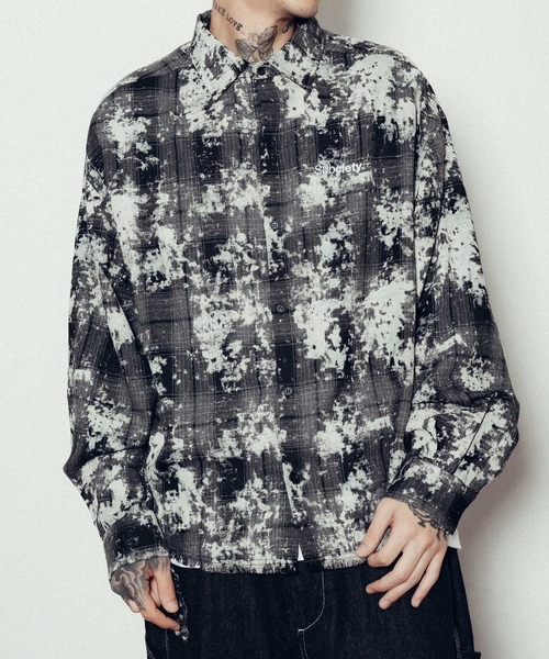 Subciety(サブサエティ)の「Painted plaid shirt(シャツ/ブラウス・メンズ・ブルー/ブラウン/ブラック・SMALL/MEDIUM/LARGE/X-LARGE)」の2枚目の写真