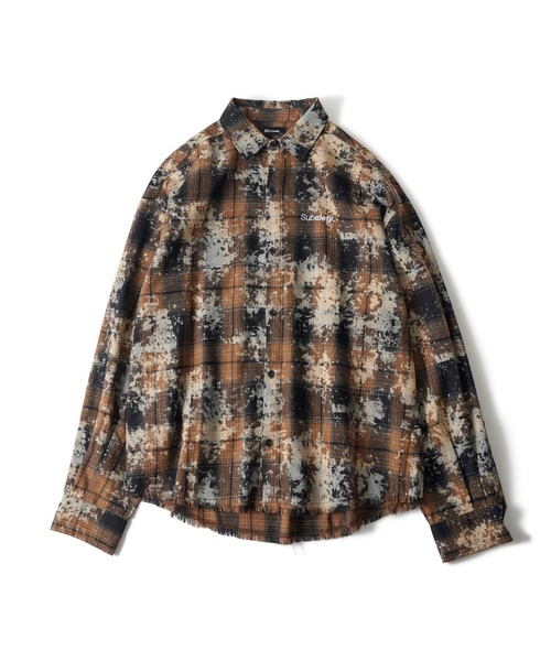 Subciety(サブサエティ)の「Painted plaid shirt(シャツ/ブラウス・メンズ・ブルー/ブラウン/ブラック・SMALL/MEDIUM/LARGE/X-LARGE)」の5枚目の写真