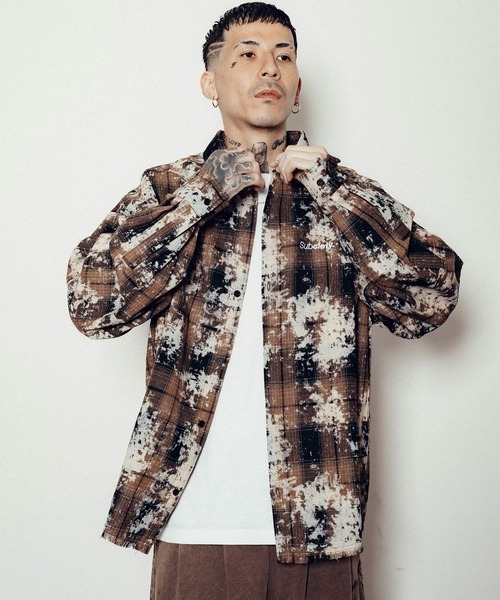 Subciety(サブサエティ)の「Painted plaid shirt(シャツ/ブラウス・メンズ・ブルー/ブラウン/ブラック・SMALL/MEDIUM/LARGE/X-LARGE)」の12枚目の写真