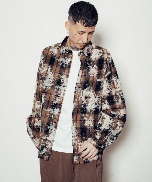 Subciety(サブサエティ)の「Painted plaid shirt(シャツ/ブラウス・メンズ・ブルー/ブラウン/ブラック・SMALL/MEDIUM/LARGE/X-LARGE)」の13枚目の写真