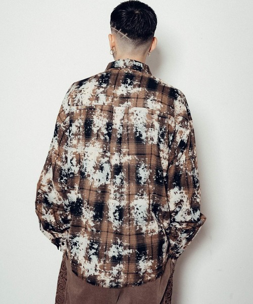 Subciety(サブサエティ)の「Painted plaid shirt(シャツ/ブラウス・メンズ・ブルー/ブラウン/ブラック・SMALL/MEDIUM/LARGE/X-LARGE)」の15枚目の写真