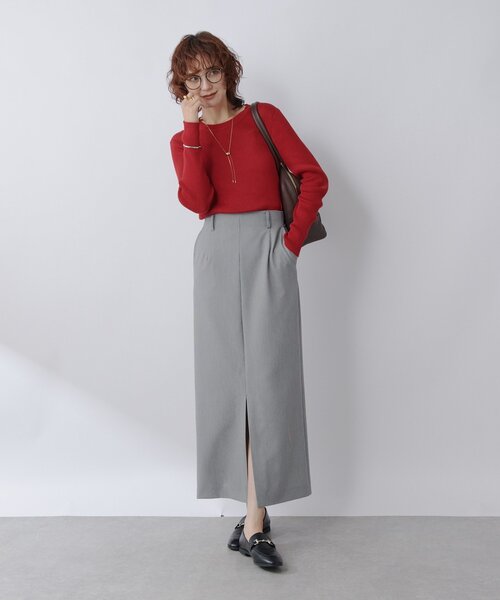 RIVE DROITE（リヴドロワ）の「【すっきり見え】梳毛ライクストレッチスカート（スカート・レディース・チャコールグレー/ブラック・38/36）」の4枚目の写真