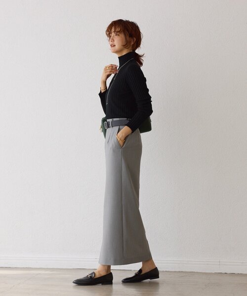 RIVE DROITE（リヴドロワ）の「【すっきり見え】梳毛ライクストレッチスカート（スカート・レディース・チャコールグレー/ブラック・38/36）」の11枚目の写真