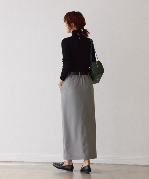 RIVE DROITE（リヴドロワ）の「【すっきり見え】梳毛ライクストレッチスカート（スカート・レディース・チャコールグレー/ブラック・38/36）」の12枚目の写真