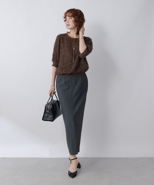 RIVE DROITE（リヴドロワ）の「【すっきり見え】梳毛ライクストレッチスカート（スカート・レディース・チャコールグレー/ブラック・38/36）」の16枚目の写真