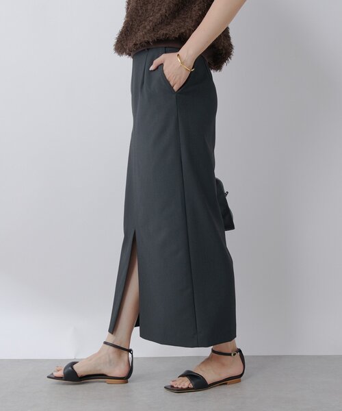 RIVE DROITE（リヴドロワ）の「【すっきり見え】梳毛ライクストレッチスカート（スカート・レディース・チャコールグレー/ブラック・38/36）」の20枚目の写真