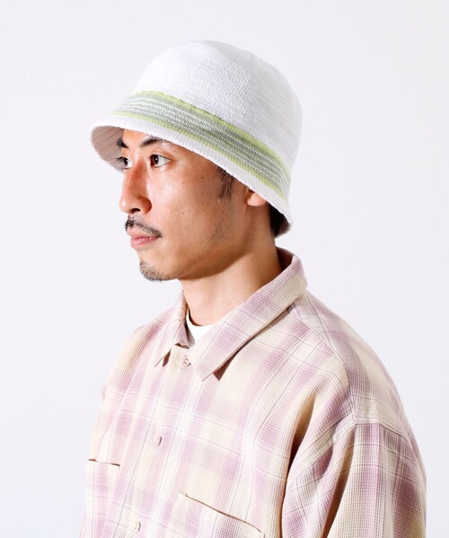 GLOSTER(グロスター)の「【GLOSTER/グロスター】グラデーションニットハット バケットハット(ハット・メンズ・アイボリー/ブラック・FREE)」の2枚目の写真